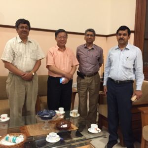 Left to Right: Prof. Vikram Jayaram, Mr. P. D. Rai, Prof. Anurag Kumar and Prof. S. K. Satheesh.